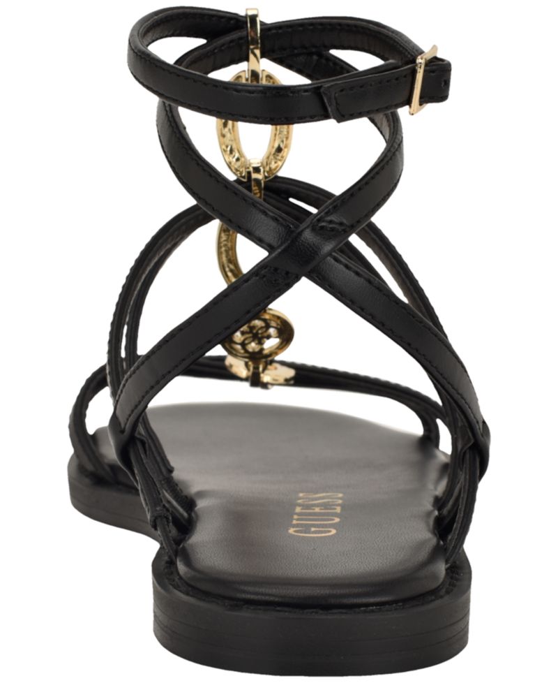 Women's Grunge Gladiator Ornamented Flat Sandals