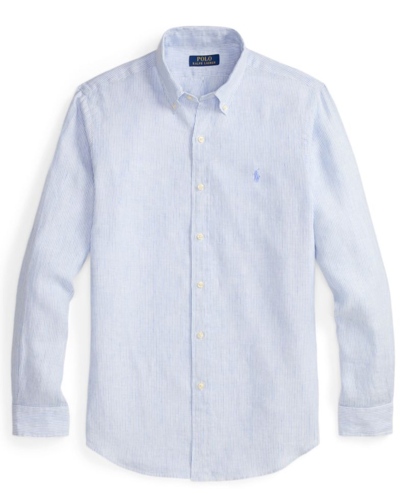 Men's Striped Linen Classic-Fit Shirt