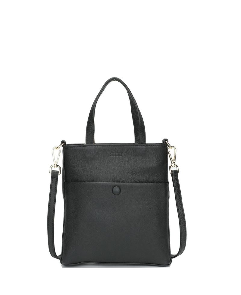 Genuine Leather Small Crossbody Messenger Bag for Women, Mini Top Handle Purse with Adjustable Shoulder Strap and Front Pocket