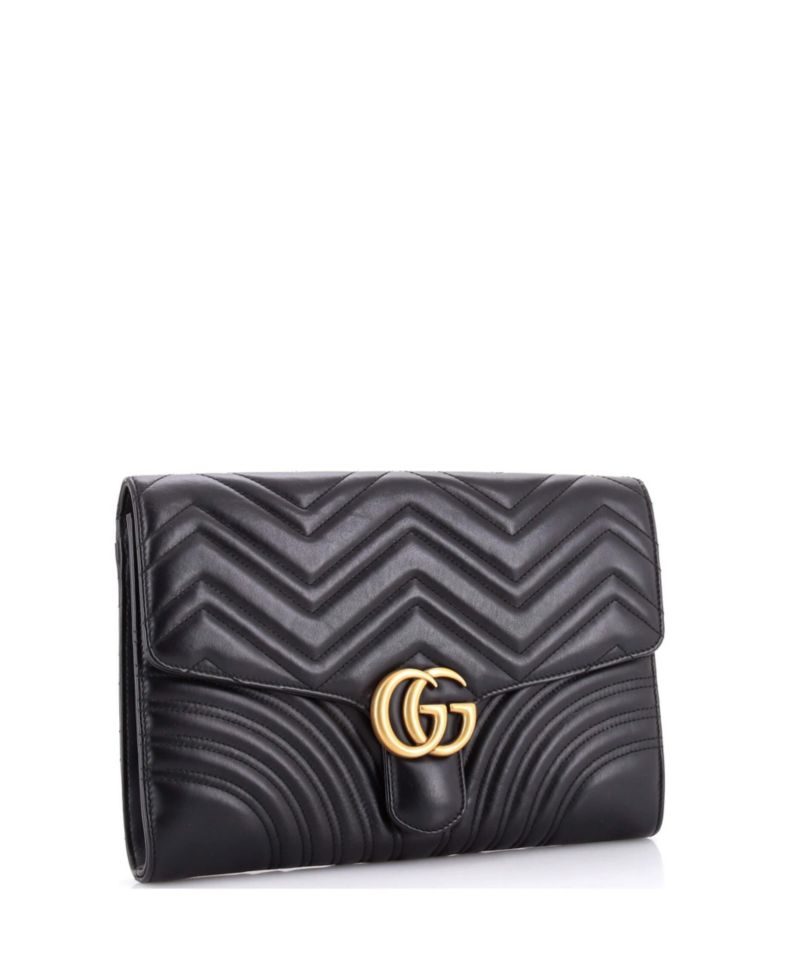 GG Marmont Flap Clutch Matelasse Leather