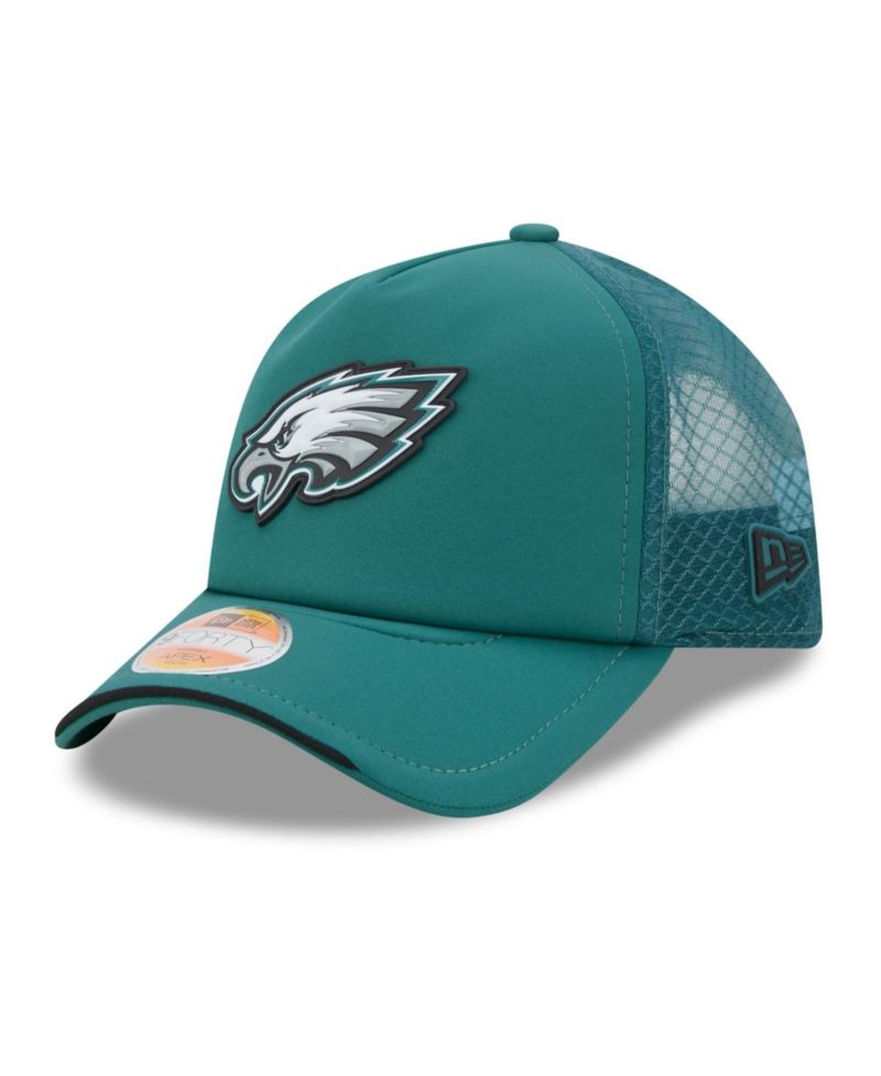 Big Boys and Girls Midnight Green Philadelphia Eagles 2026 Sideline Apex 9FORTY Adjustable Trucker Hat