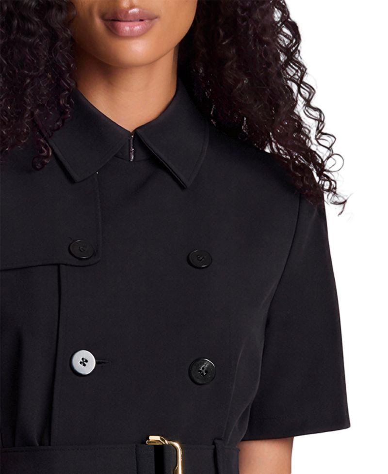 Women's Short-Sleeve Trench Mini Dress