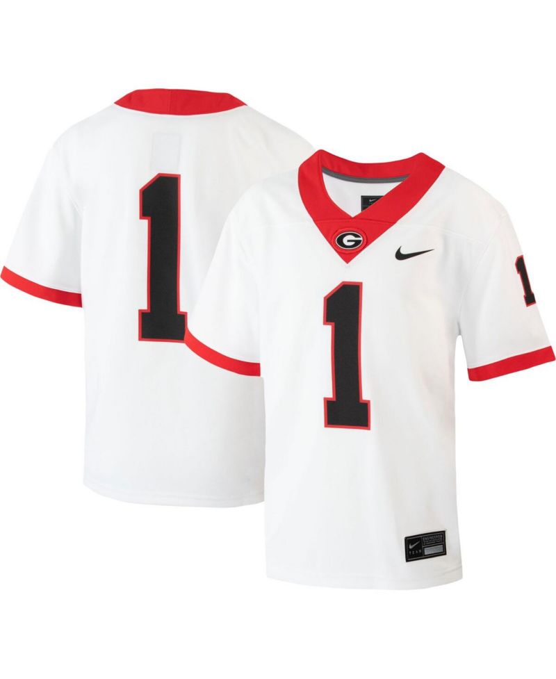 Big Boys #1 White Georgia Bulldogs 1st Armored Division Old Ironsides Untouchable Football Jersey