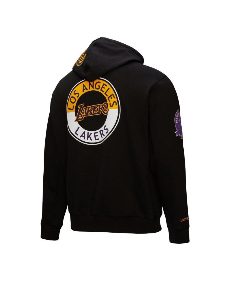 Men's Black Los Angeles Lakers Hardwood Classics Blackout Collection Pullover Hoodie