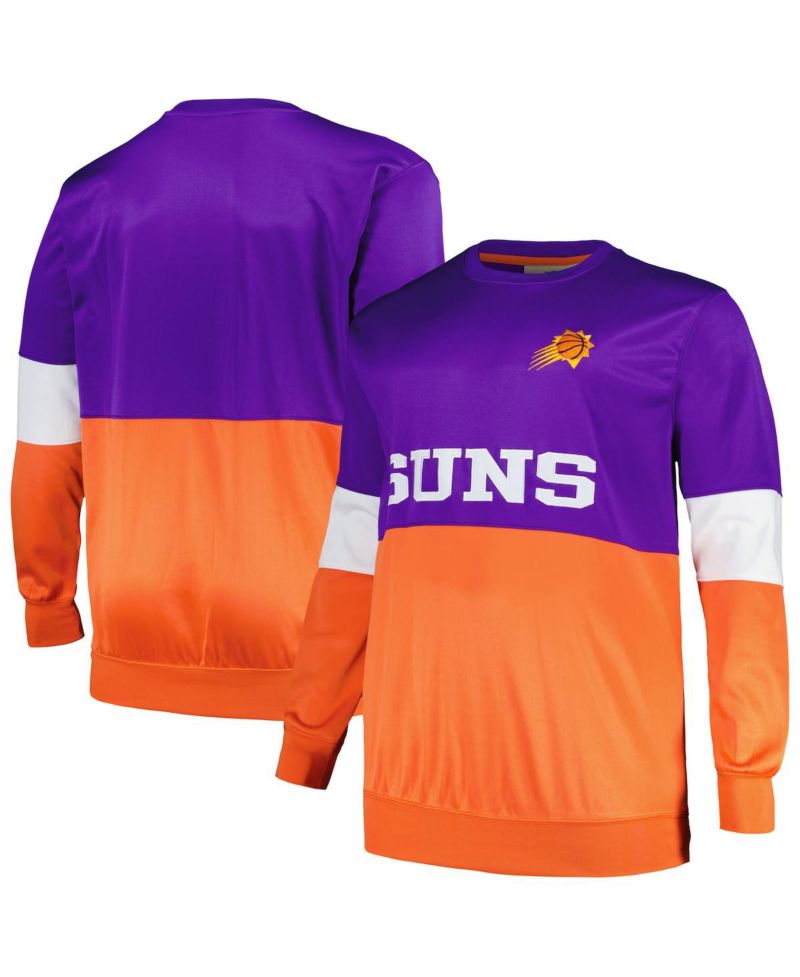 Men's Purple, Orange Phoenix Suns Big and Tall Split Pullover Sweatshirt