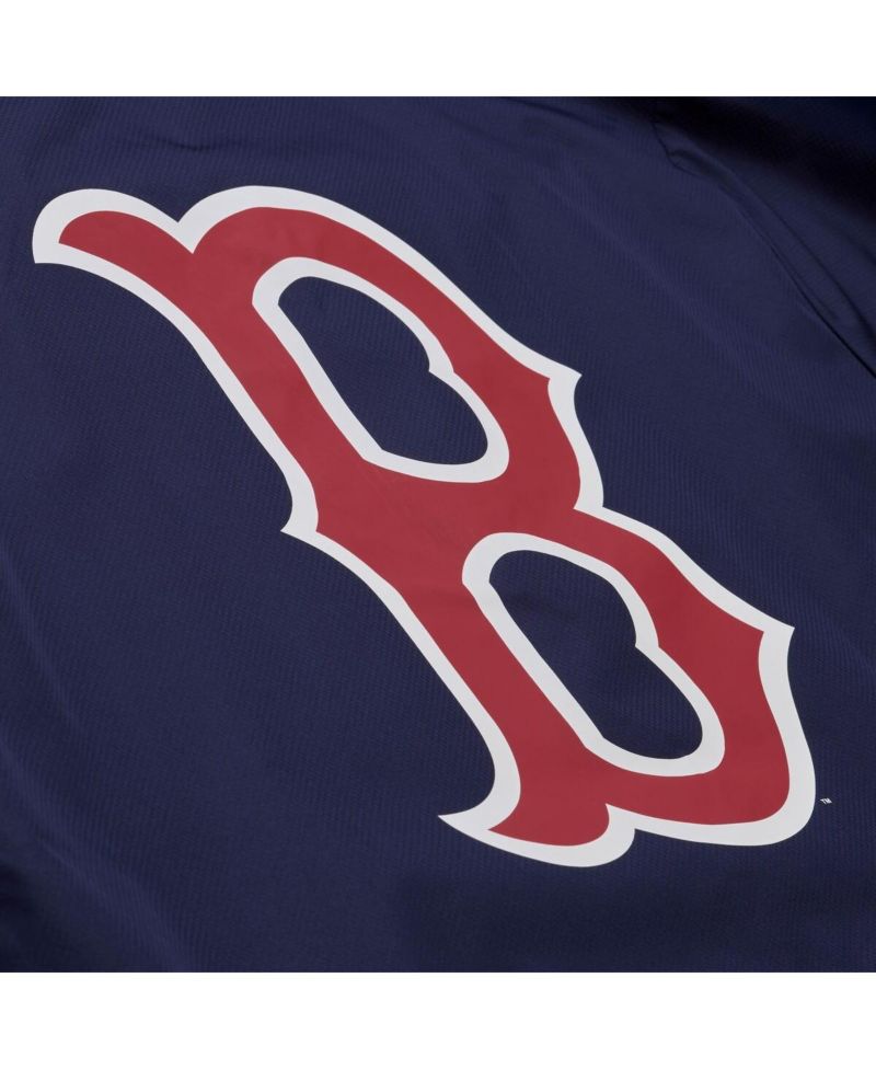 Men's Navy Boston Red Sox Full-Snap Hooded Coaches Jacket