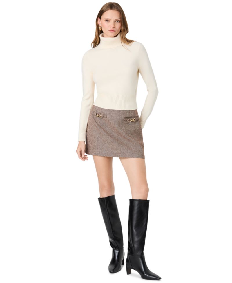 Women's Naya Herringbone A-Line Mini Skirt