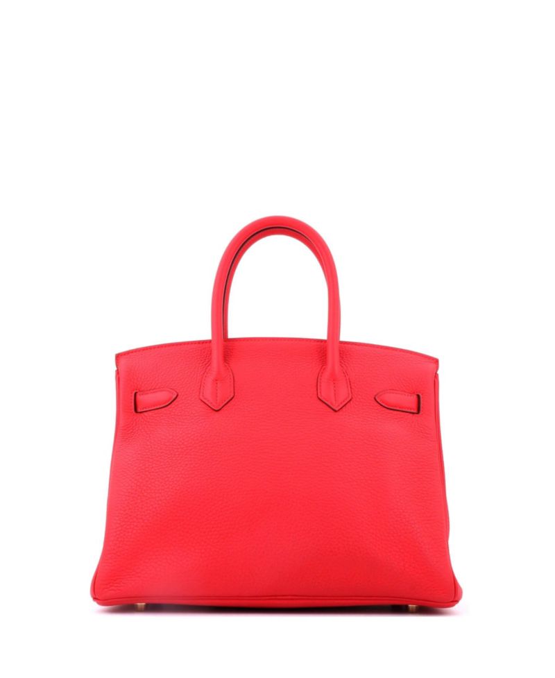 Birkin 30 Handbag Red Clemence with Gold Hardware