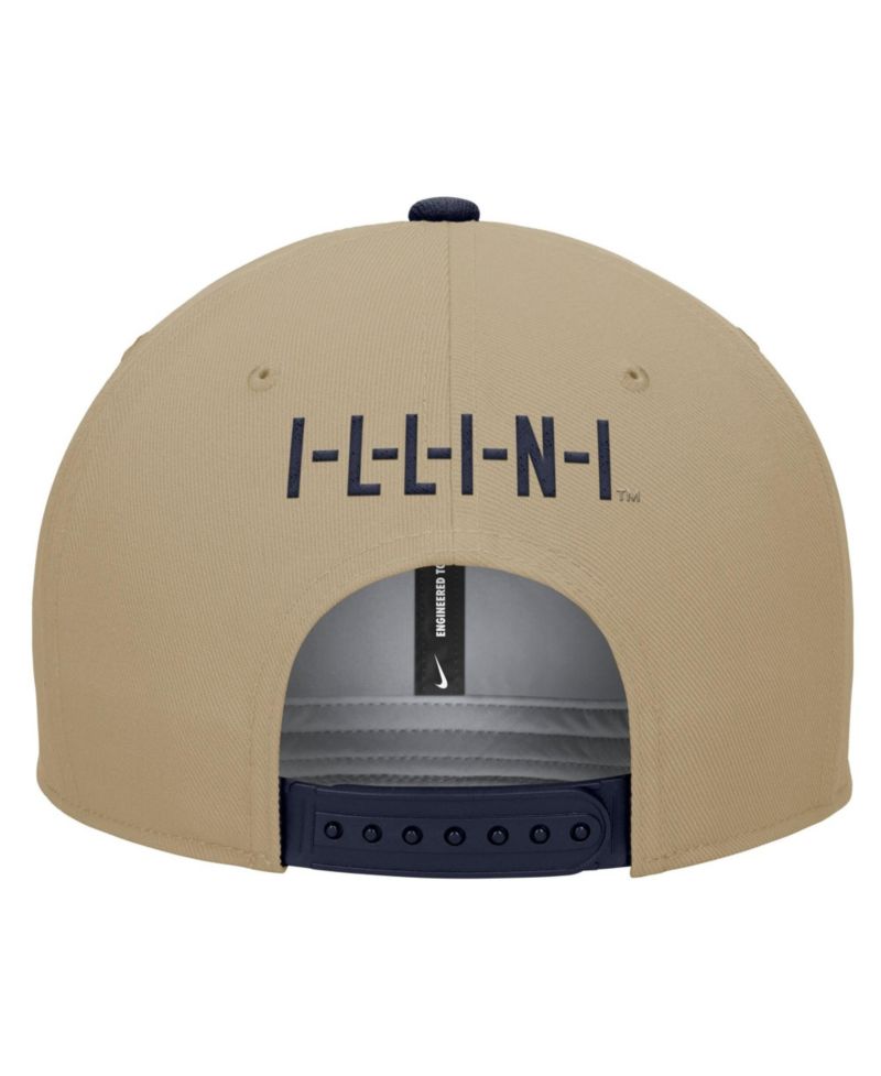 Men's Beige/Navy Illinois Fighting Illini Pro Dri-FIT Snapback Hat