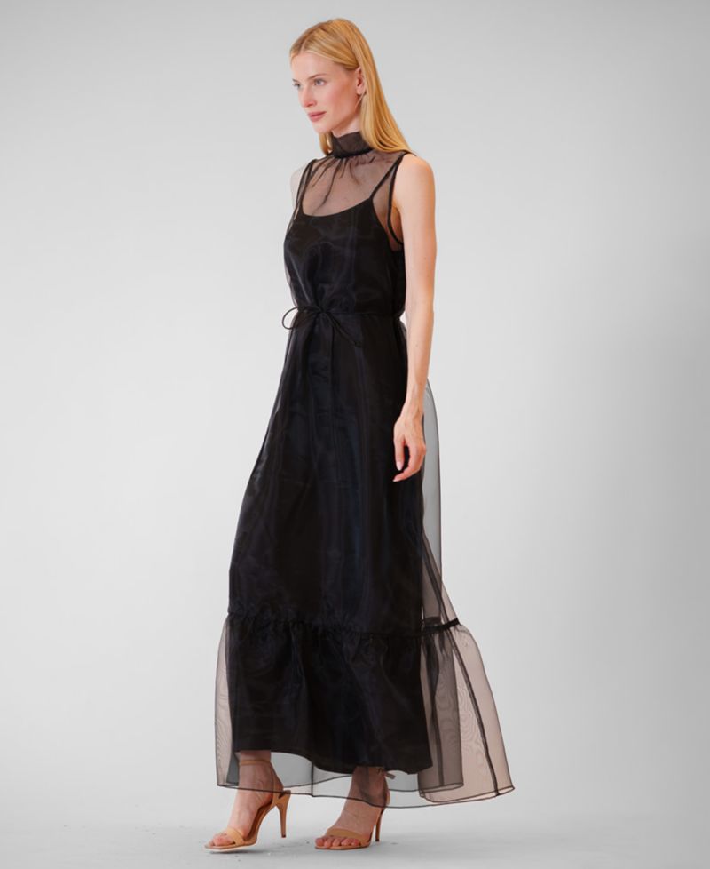 Women's High-Neck Overlay Dress
