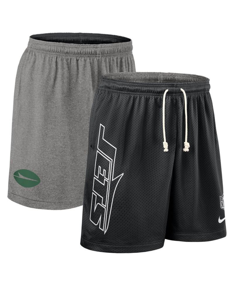 Men's Black New York Jets Sideline Reversible Performance Shorts