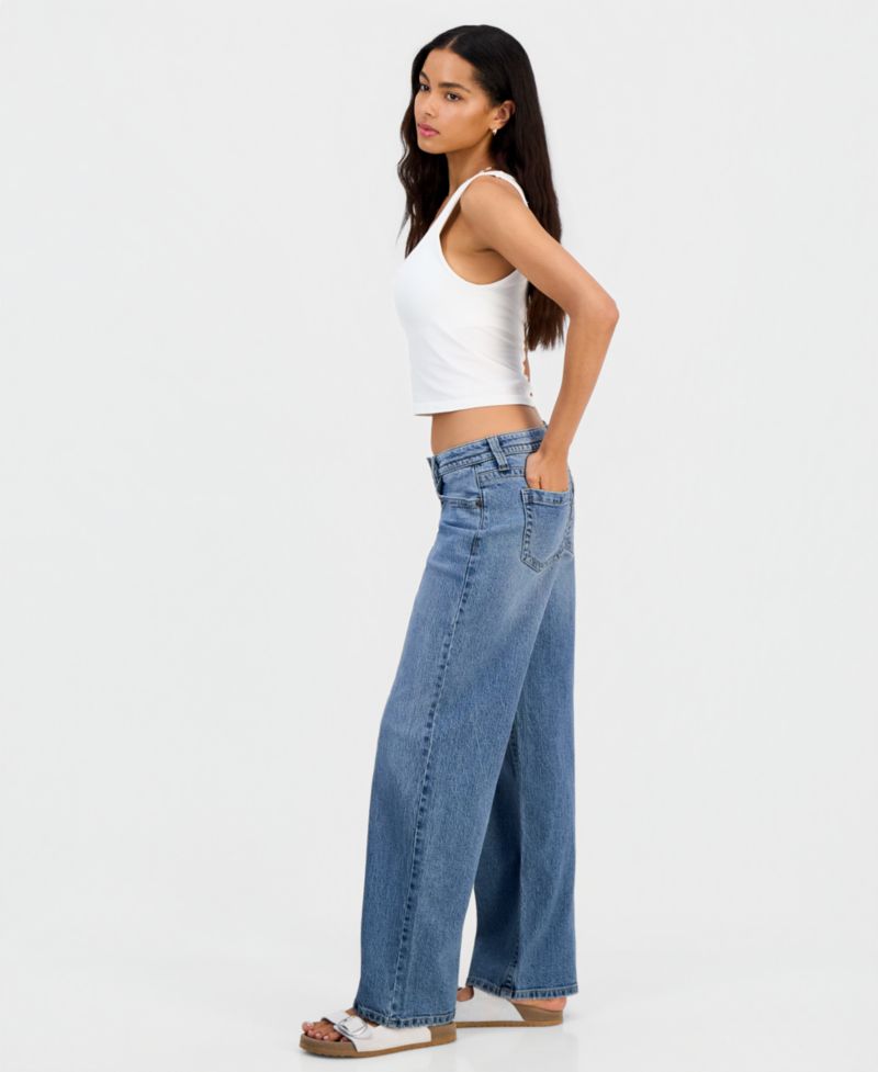 Juniors' Low-Rise V-Waist Inner Beauty Baggy Straight Jeans
