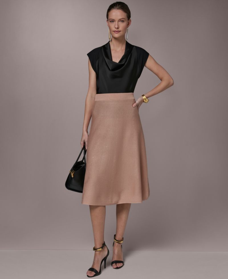 Women's Sequin Detail Midi Skirt