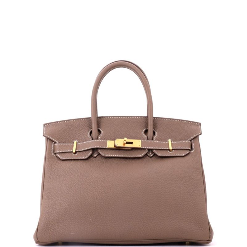 Birkin 30 Handbag Grey Togo with Gold Hardware