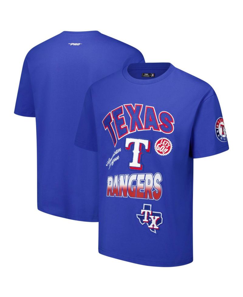 Men's Royal Texas Rangers Turn It Up Dropped Shoulder T-Shirt