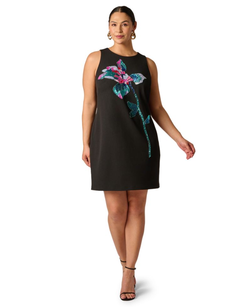 Plus Size Sleeveless Knit Mini Dress
