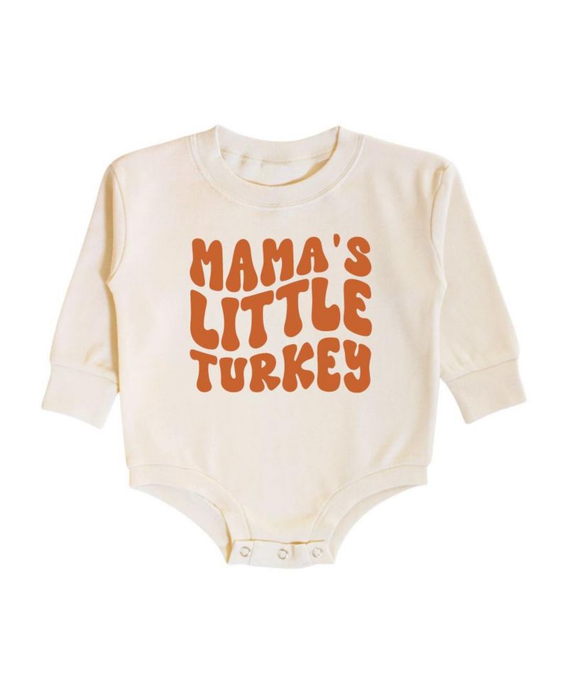 Baby Girls Baby Baby Mama's Turkey Thanksgiving Long Sleeve Romper