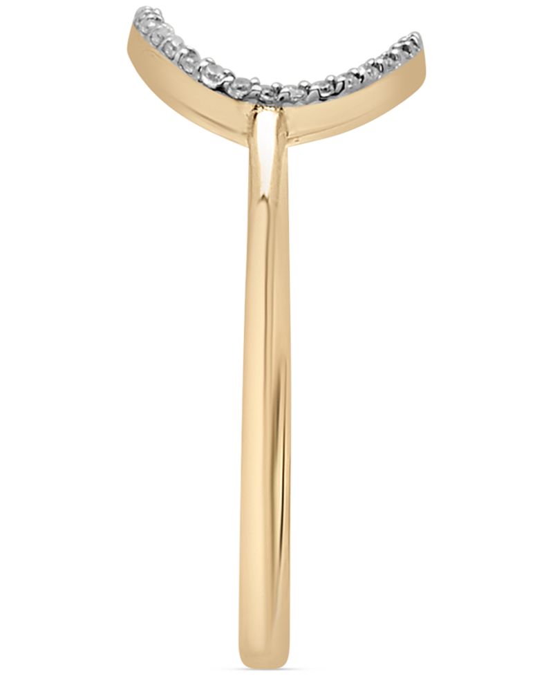 Diamond Elongated Circle Ring (1/20 ct. t.w.) in 10k Gold