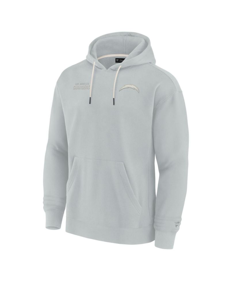 Men's and Women's Gray Los Angeles Chargers Super Soft Fleece Pullover Hoodie