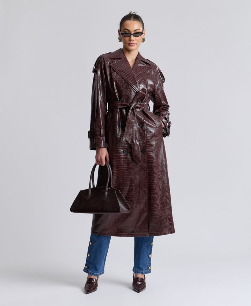 Women's Maxi Double-Breasted Trench Coat
