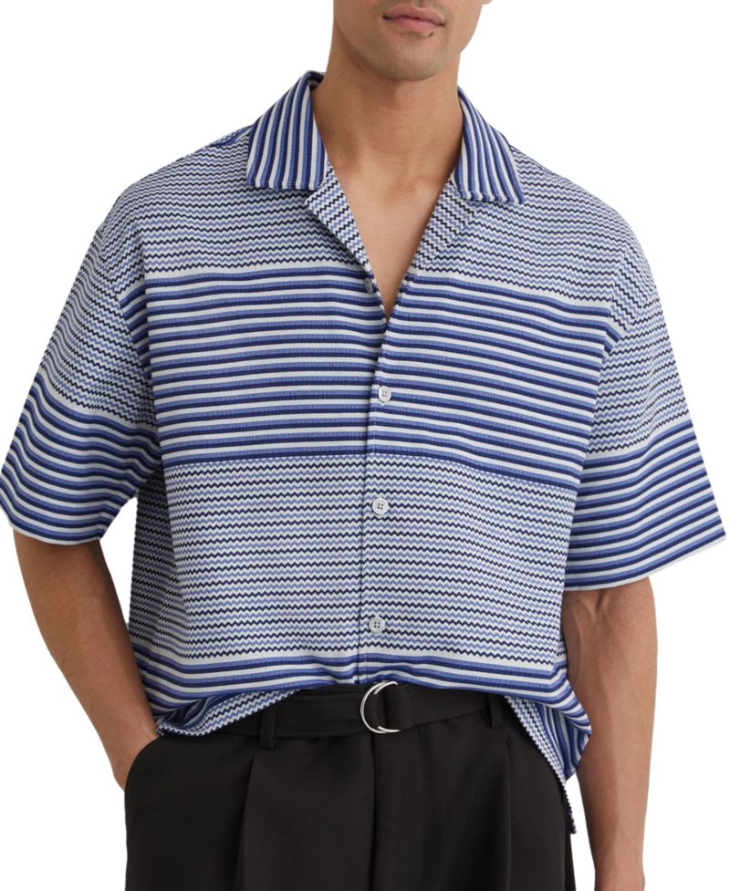 Men's Solstice Stripe Placement Cuban Shirt