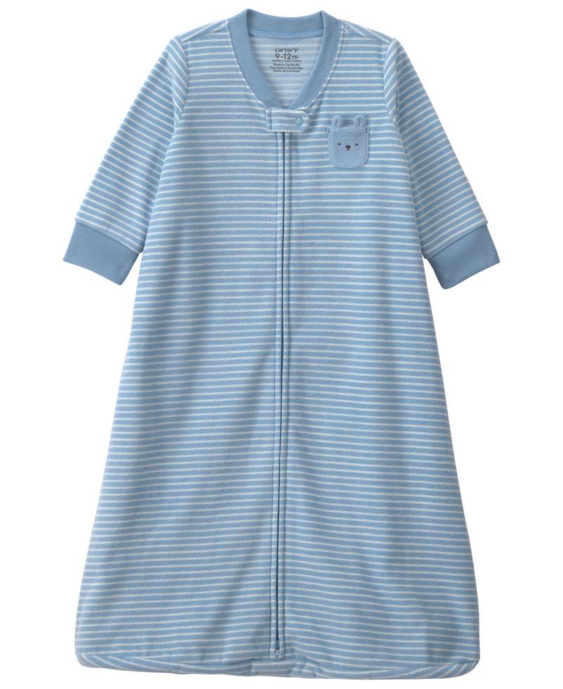 Baby Boys' and Baby Girls' Striped Fleece Loose-Fit Wearable Blanket