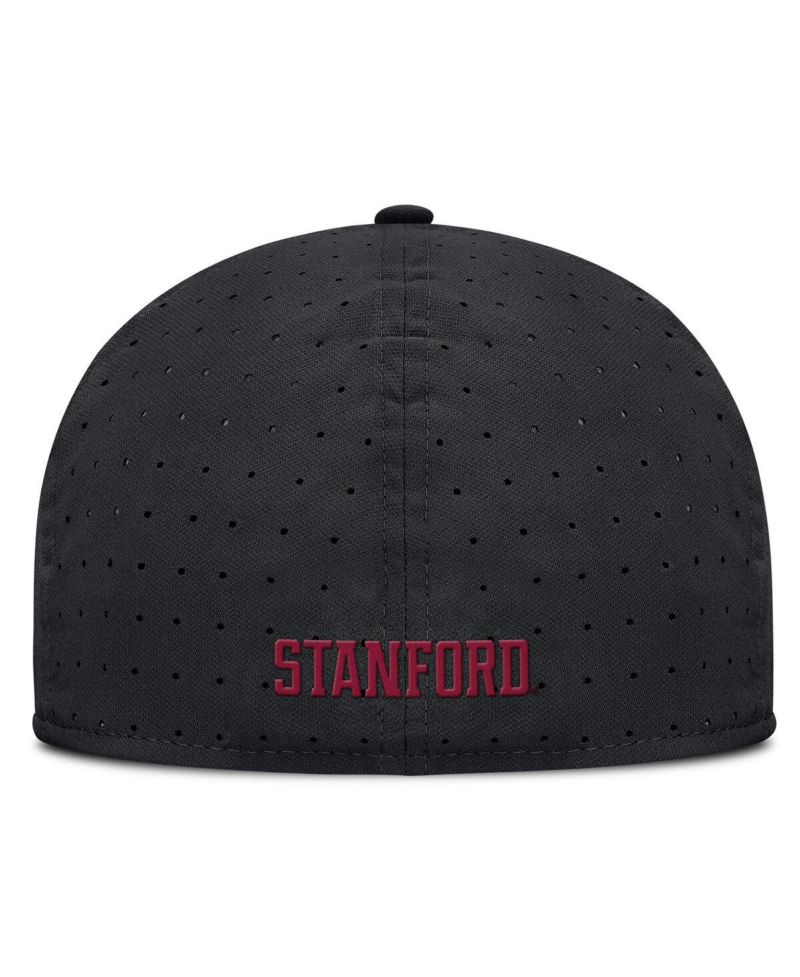 Men's Black Stanford Cardinal On-Field Dugout True Performance Fitted Hat