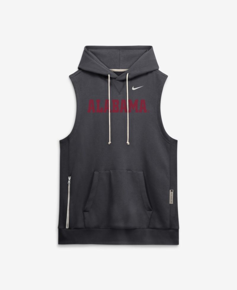 Men's Anthracite Alabama Crimson Tide 2026 Sideline Sleeveless Dri-FIT Hoodie