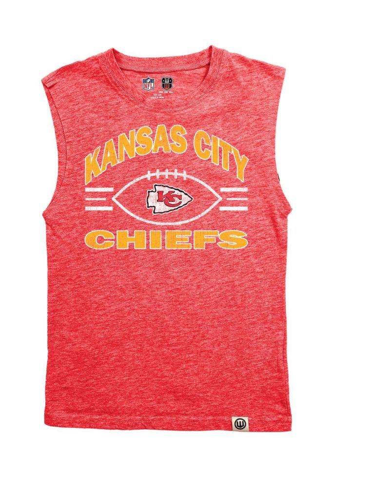 Big Boys and Girls Heather Red Kansas City Chiefs Muscle Tank Top