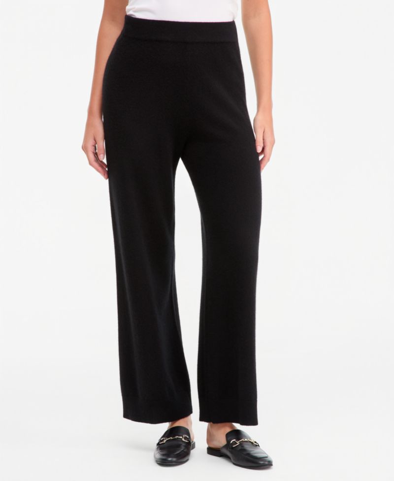 Women's 100% Cashmere Pull-On Wide-Leg Pants