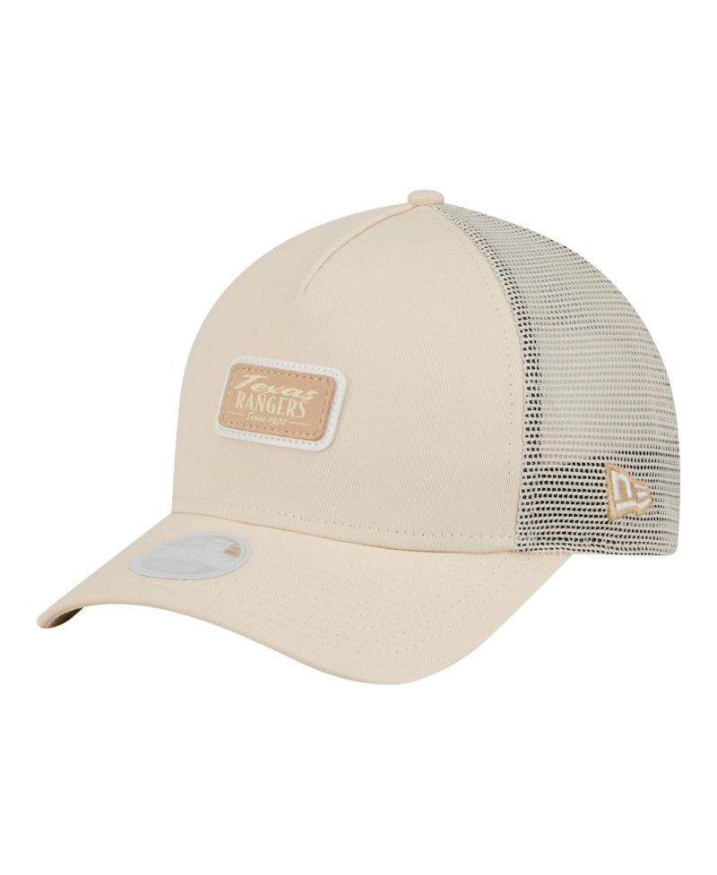 Women's Light Beige Texas Rangers Tonal Patch 9FORTY M-Crown A-Frame Trucker Adjustable Hat