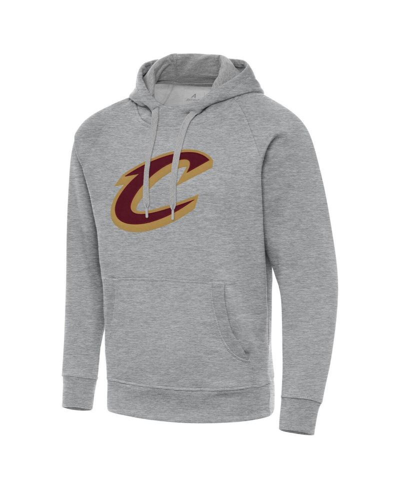 Men's Heather Gray Cleveland Cavaliers Big & Tall Victory Raglan Pullover Hoodie