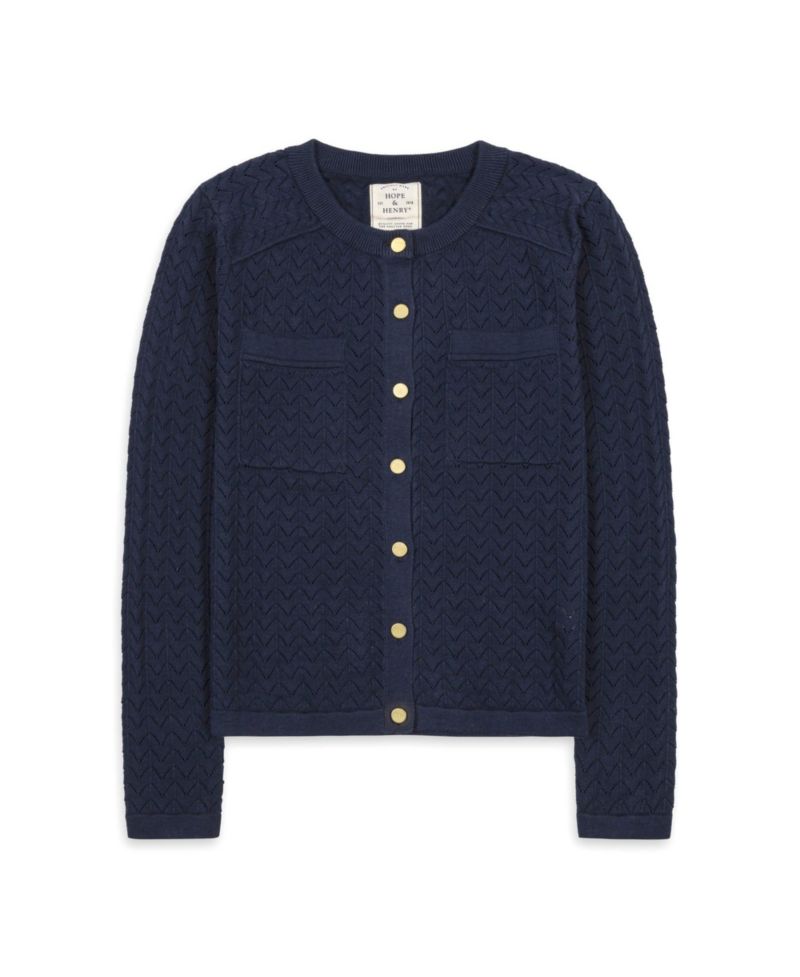 Women's Organic Cotton Pointelle Cardigan