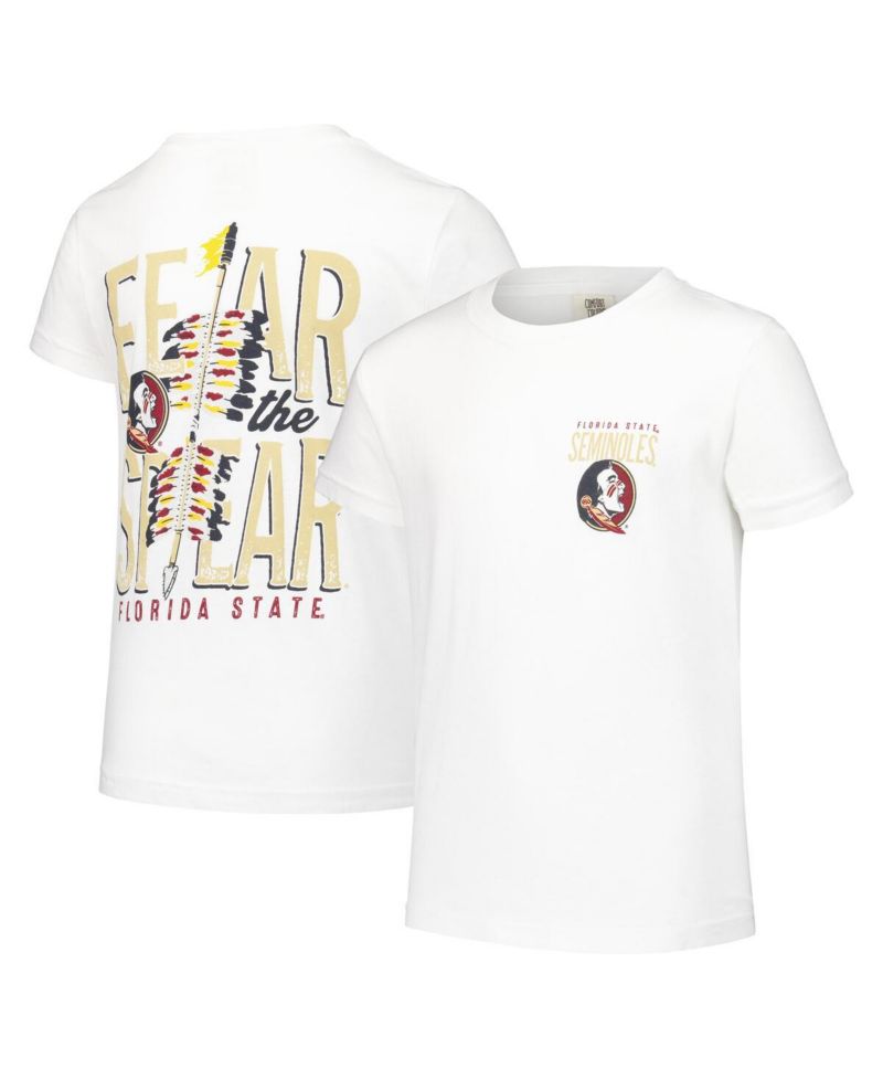 Big Boys and Girls White Florida State Seminoles Hyperlocal Comfort Colors T-Shirt