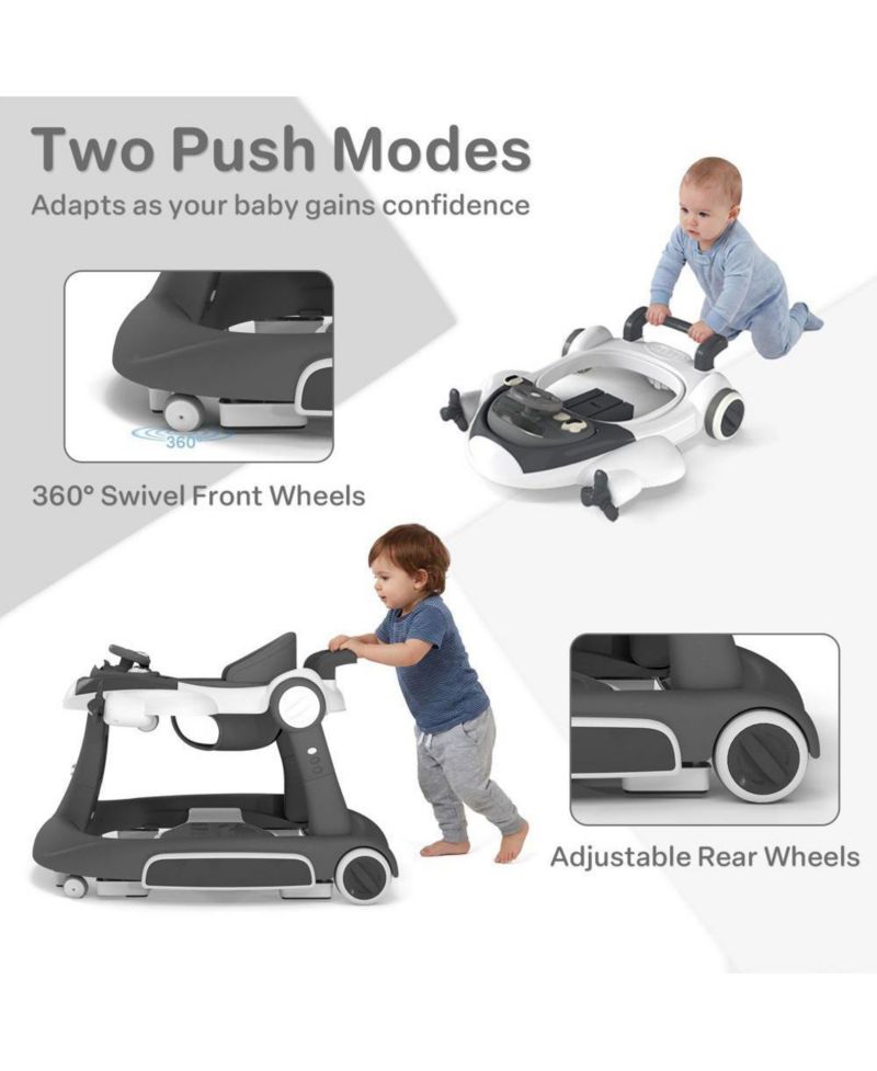 Convertible Baby Activity Walker with Adjustable Height, Foldable Design and Interactive Play Features