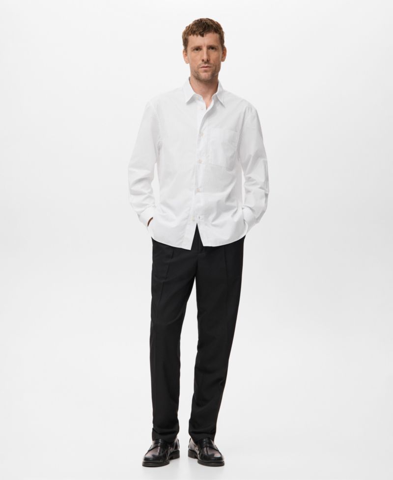 Men's Cotton Striped Relaxed-Fit Shirt