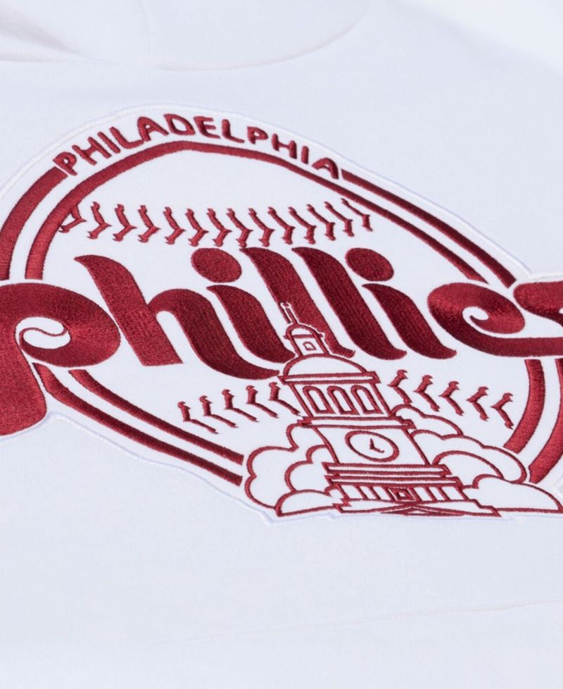 Men's White Philadelphia Phillies Cooperstown Collection Fleece Hoodie