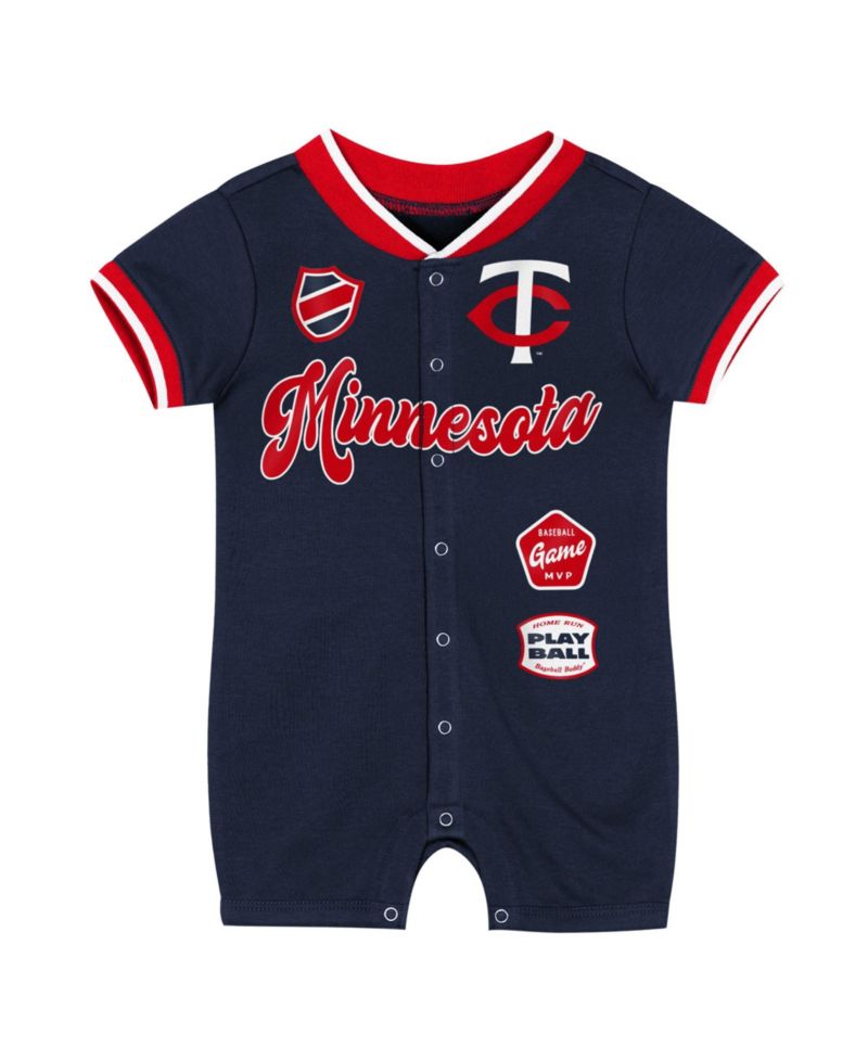 Baby Boys and Girls Navy Minnesota Twins Pinch Coverall Shorts