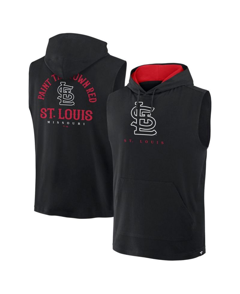 Men's Black St. Louis Cardinals Fire Speed Sleeveless Pullover Hoodie