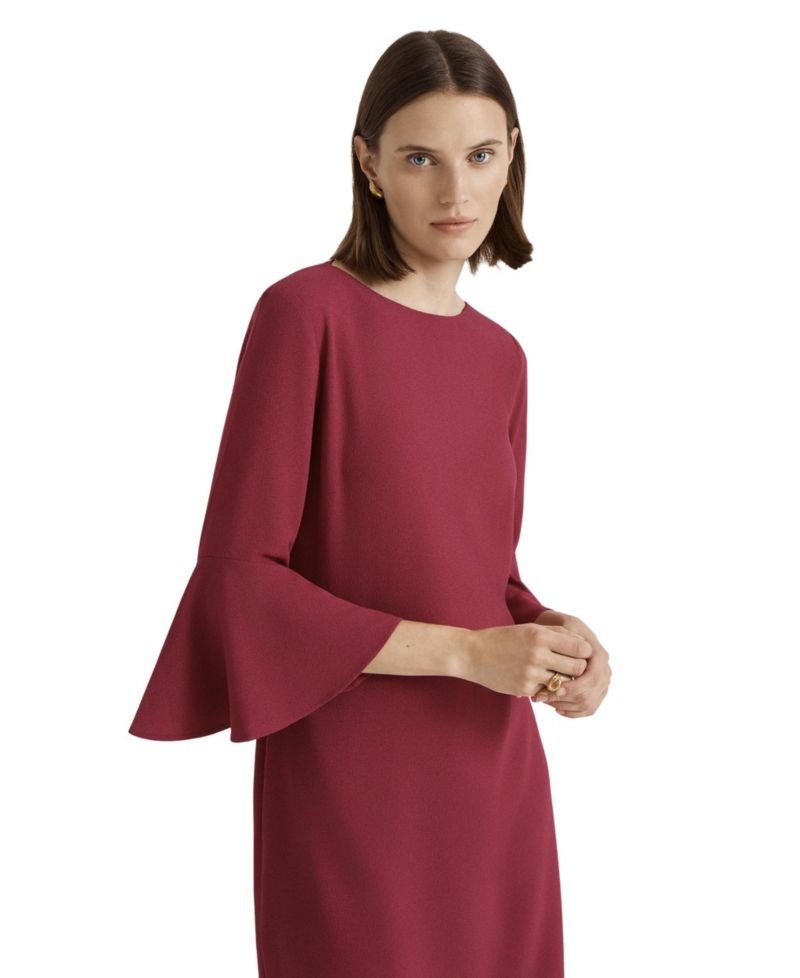 Women's Izzy Rich Crepe Long Sleeve Short Dress
