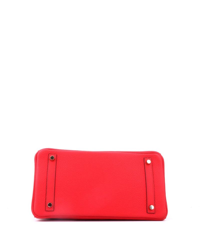 Birkin 30 Handbag Red Clemence with Gold Hardware