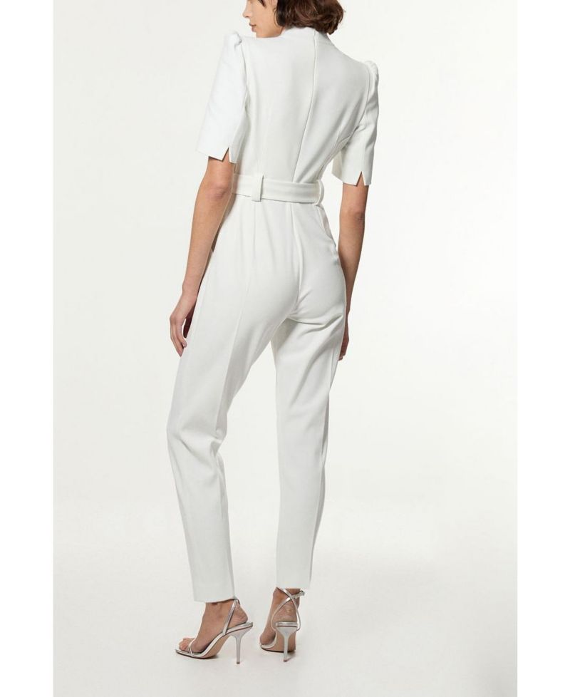Women's Crepe Belted Jumpsuit