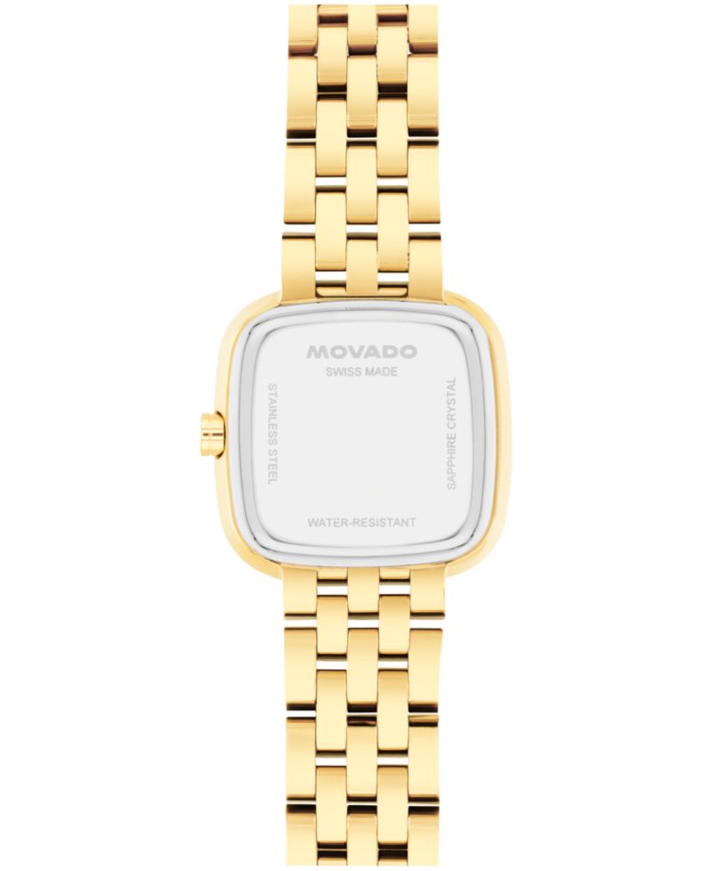 Women's Museum Classic Cushion Swiss Quartz Light Yellow PVD Steel Watch, 22mm