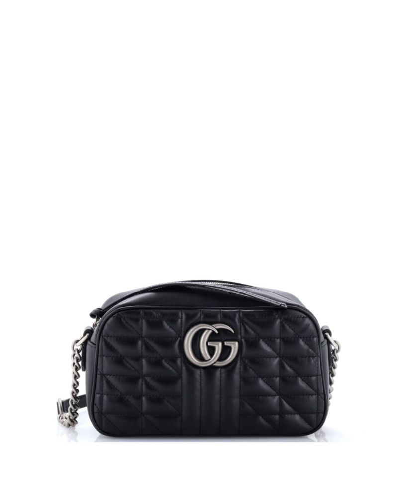 GG Marmont Mixed-Matelasse Leather Crossbody Shoulder Bag, 9"W x 5.5"H x 3"D
