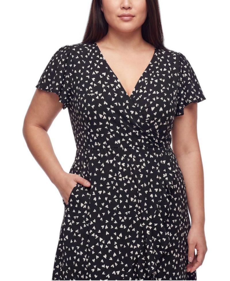 Plus Size Surplice Midi Dress