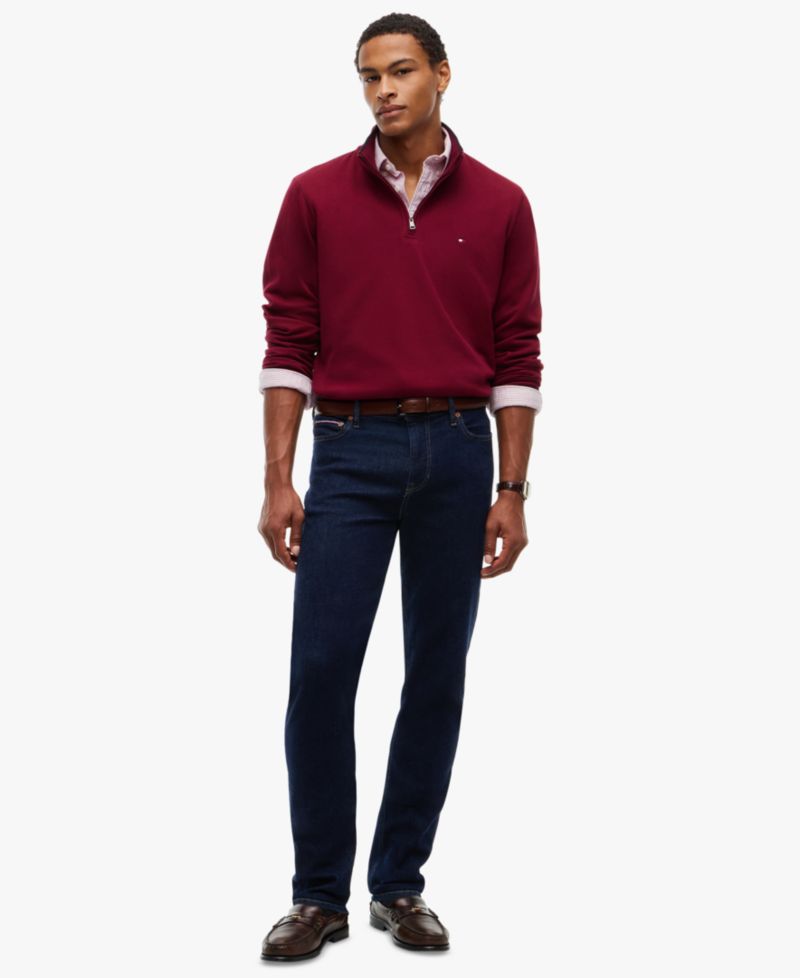 Men's French Rib Quarter-Zip Mock Neck Hoodie