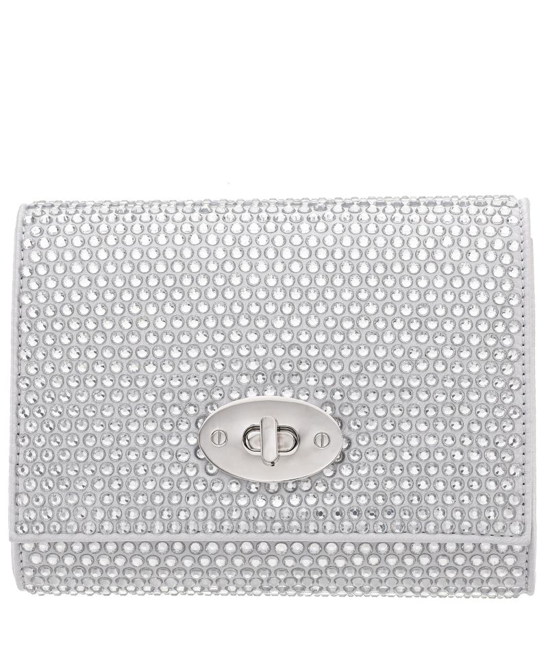Large Crystal Encrusted Flap Crossbody Bag
