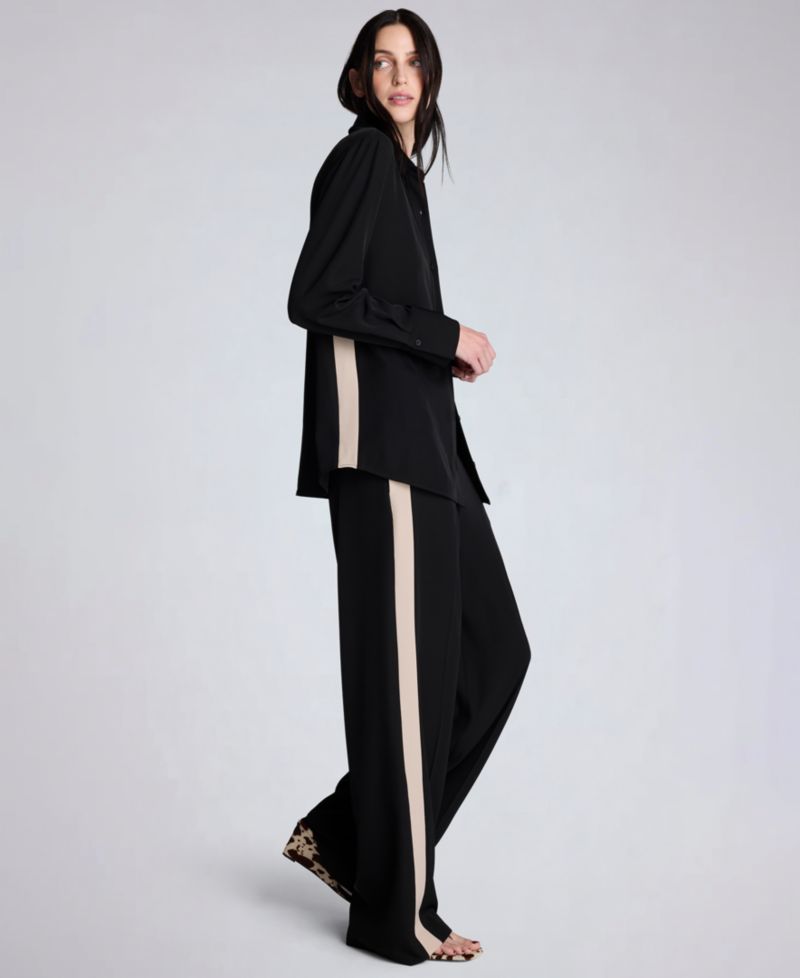 Women's Oversized Button-Front Collared Shirt