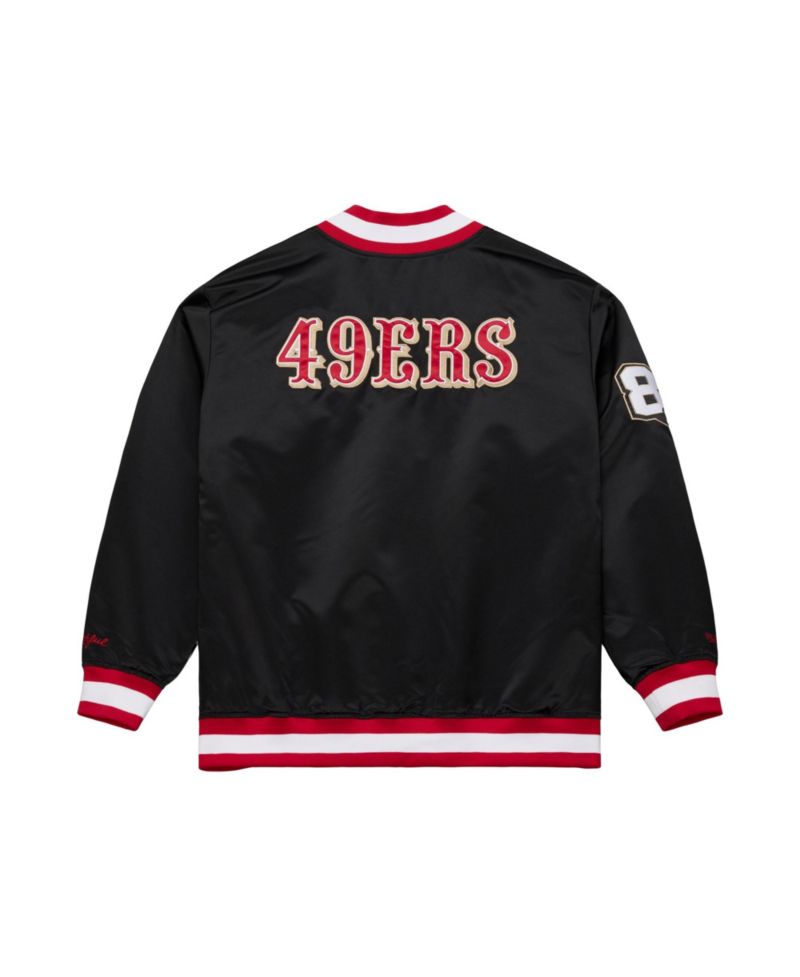 Men's Mitchell Ness Black San Francisco 49ers 80th Anniversary Heavyweight Satin Full-snap Jacket