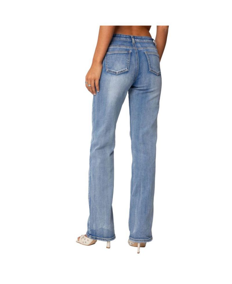 Women's Boot Cut Washed Low Rise Jeans